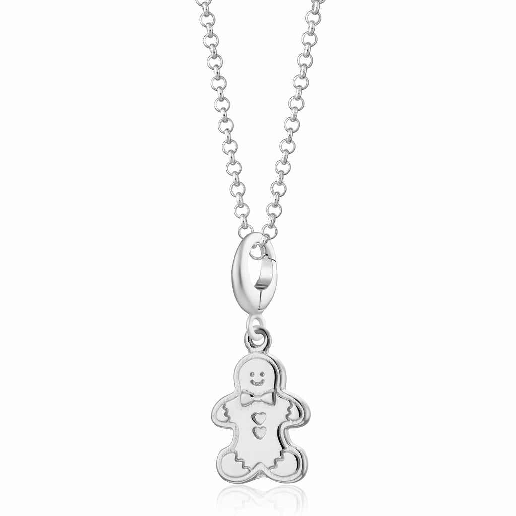 Silber Lebkuchenmann Charm Halskette | Shop Nory
