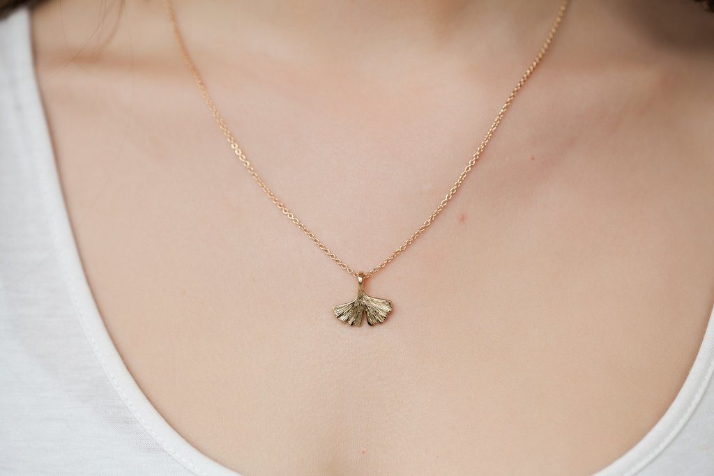 Gingko Anhänger Vergoldet | Shop Nory