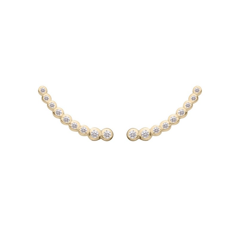 Vergoldete Ohrklemmen mit Strass – Moderne Eleganz mit funkelndem Glanz | Shop Nory