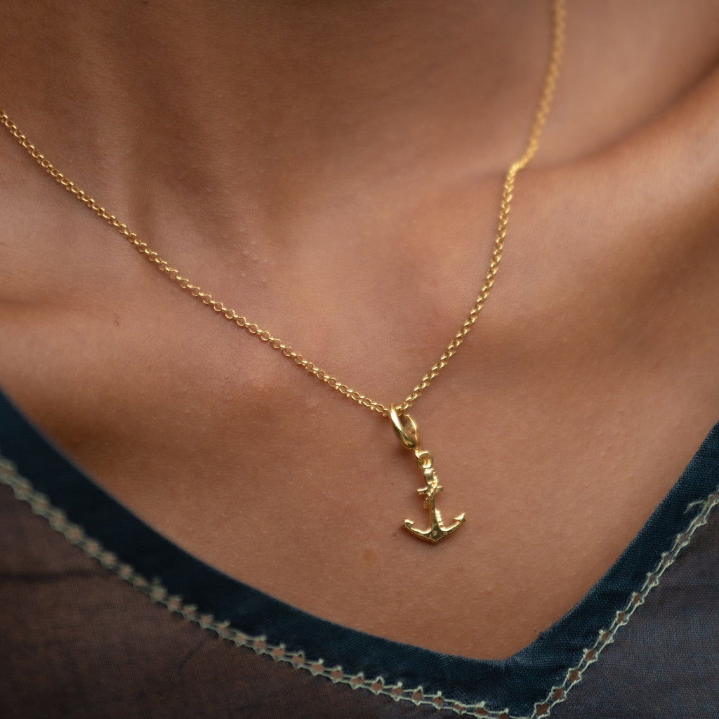 Gold Anchor Charm Necklace | Shop Nory