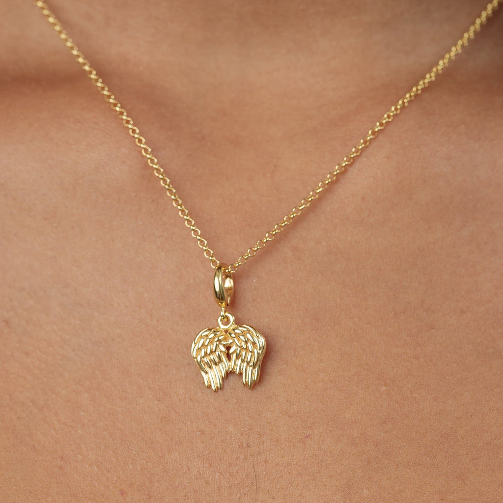 Goldene Engel Flügel Charm Halskette | Shop Nory