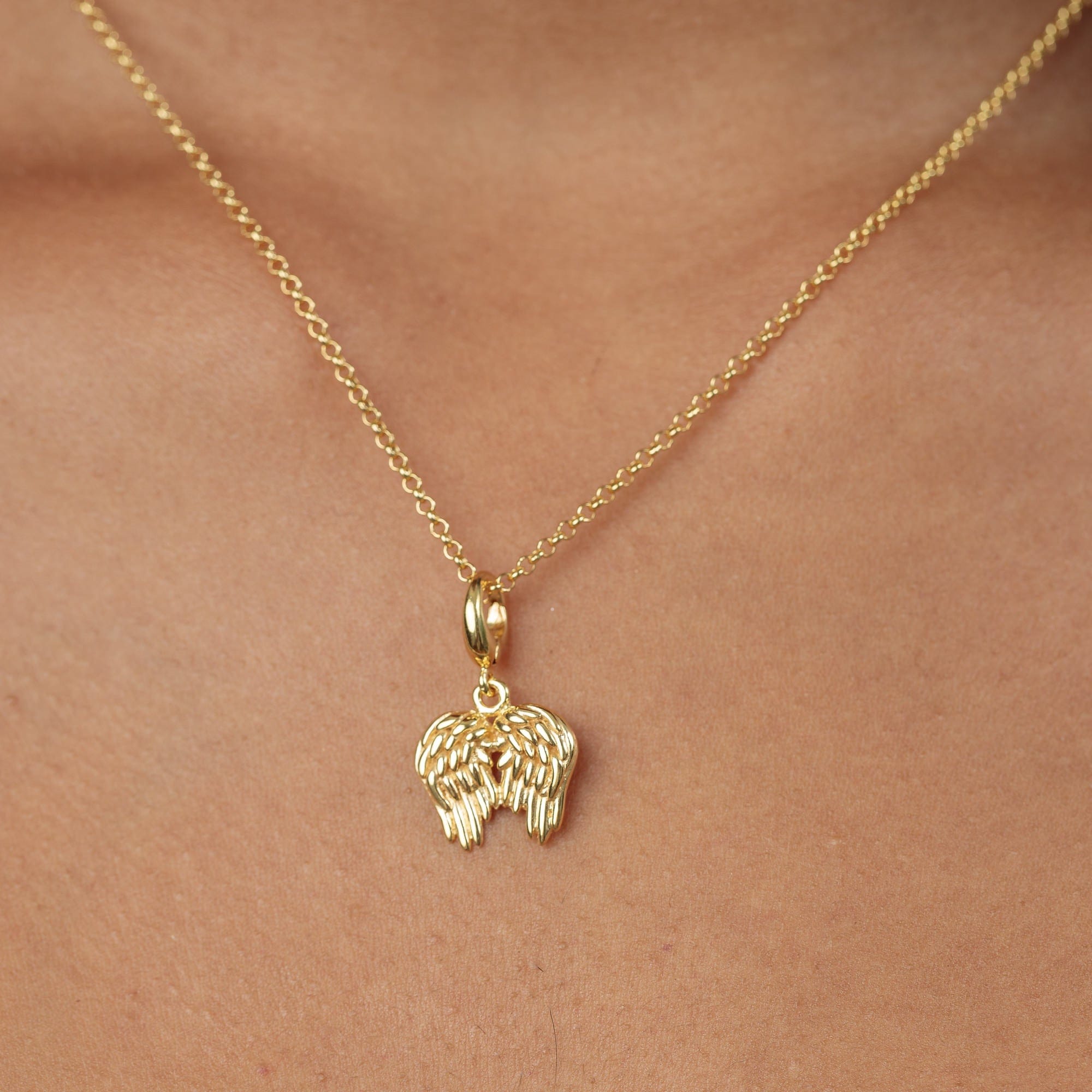 Goldene Engel Flügel Charm Halskette | Shop Nory