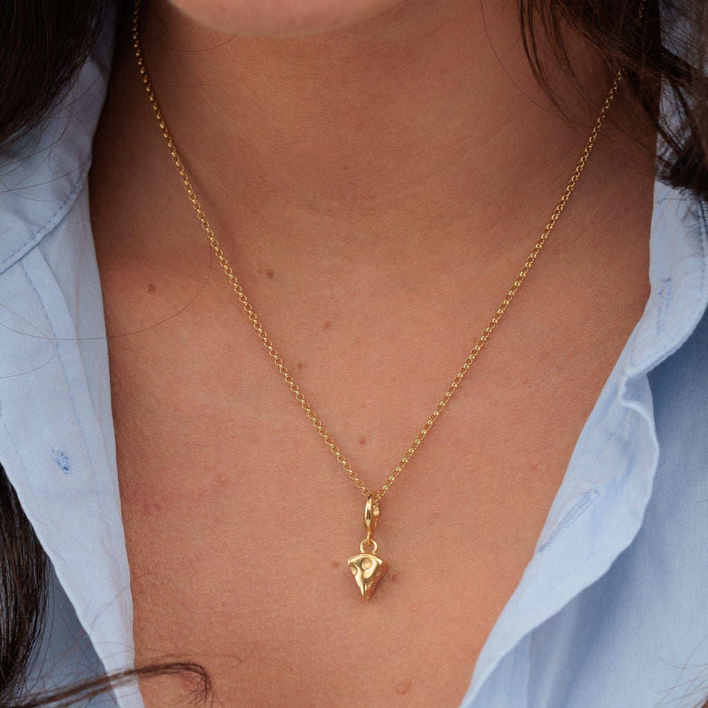 Gold Käse-Scheiben Charm Halskette | Shop Nory