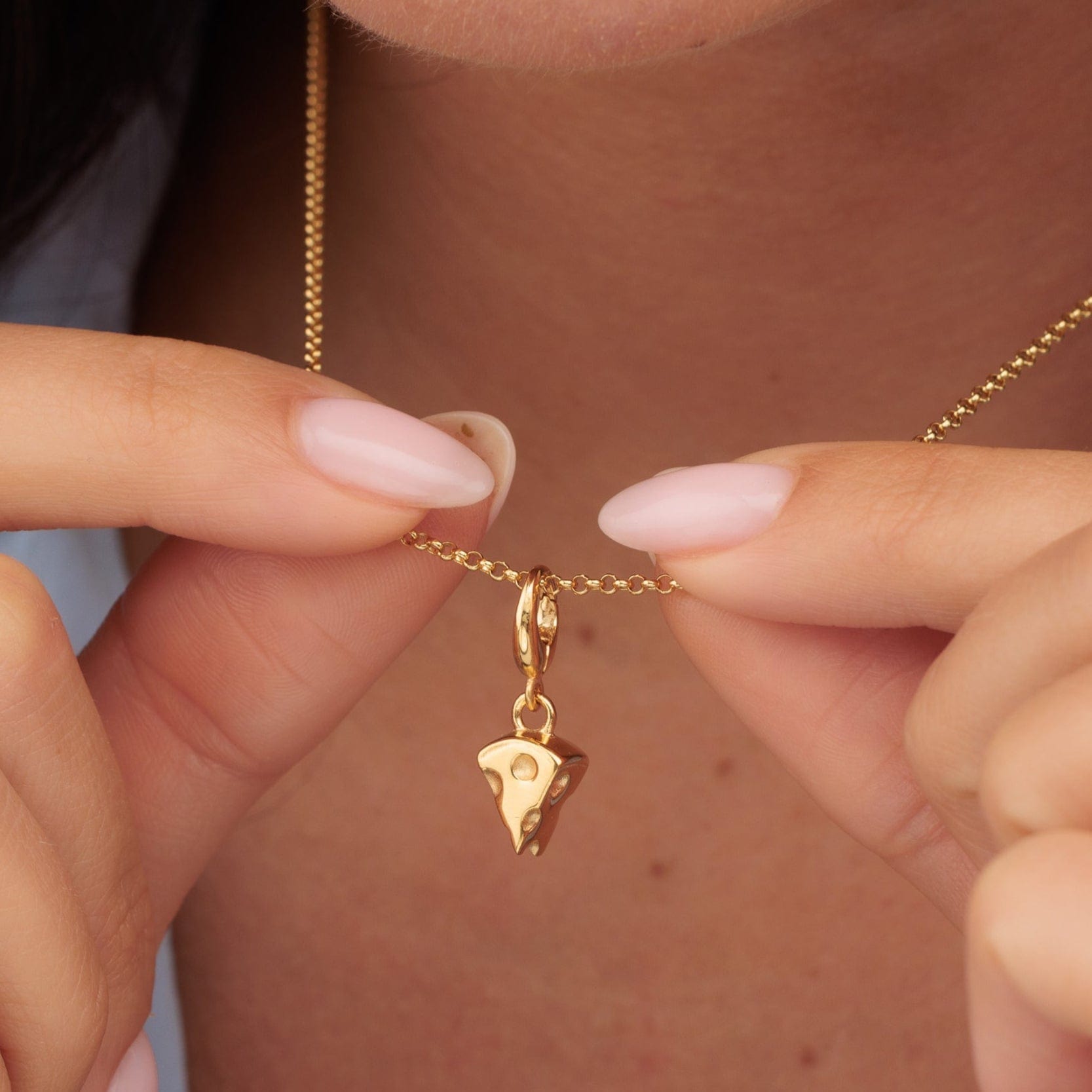 Gold Käse-Scheiben Charm Halskette | Shop Nory
