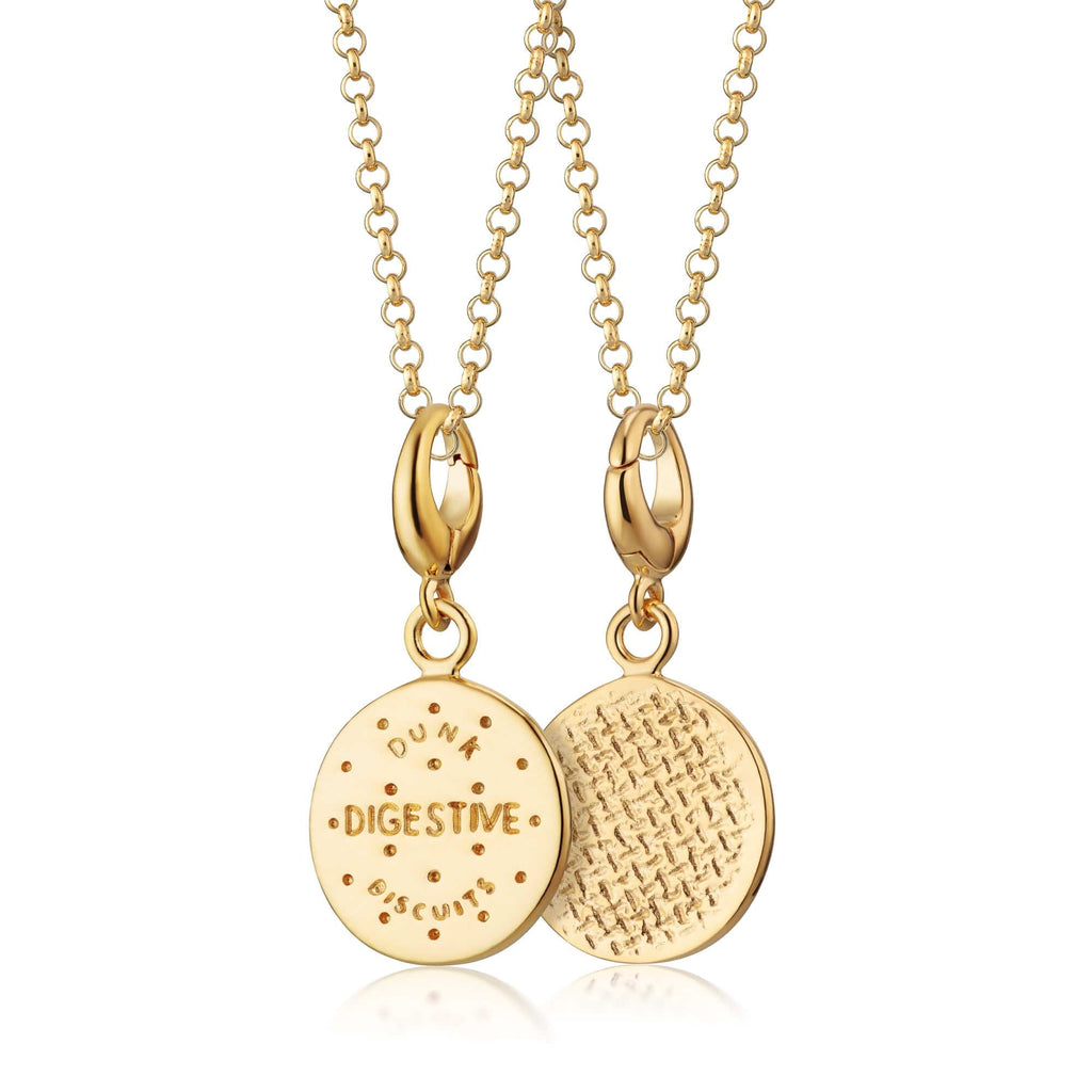 Gold Digestive Biscuit Charm Necklace | Shop Nory