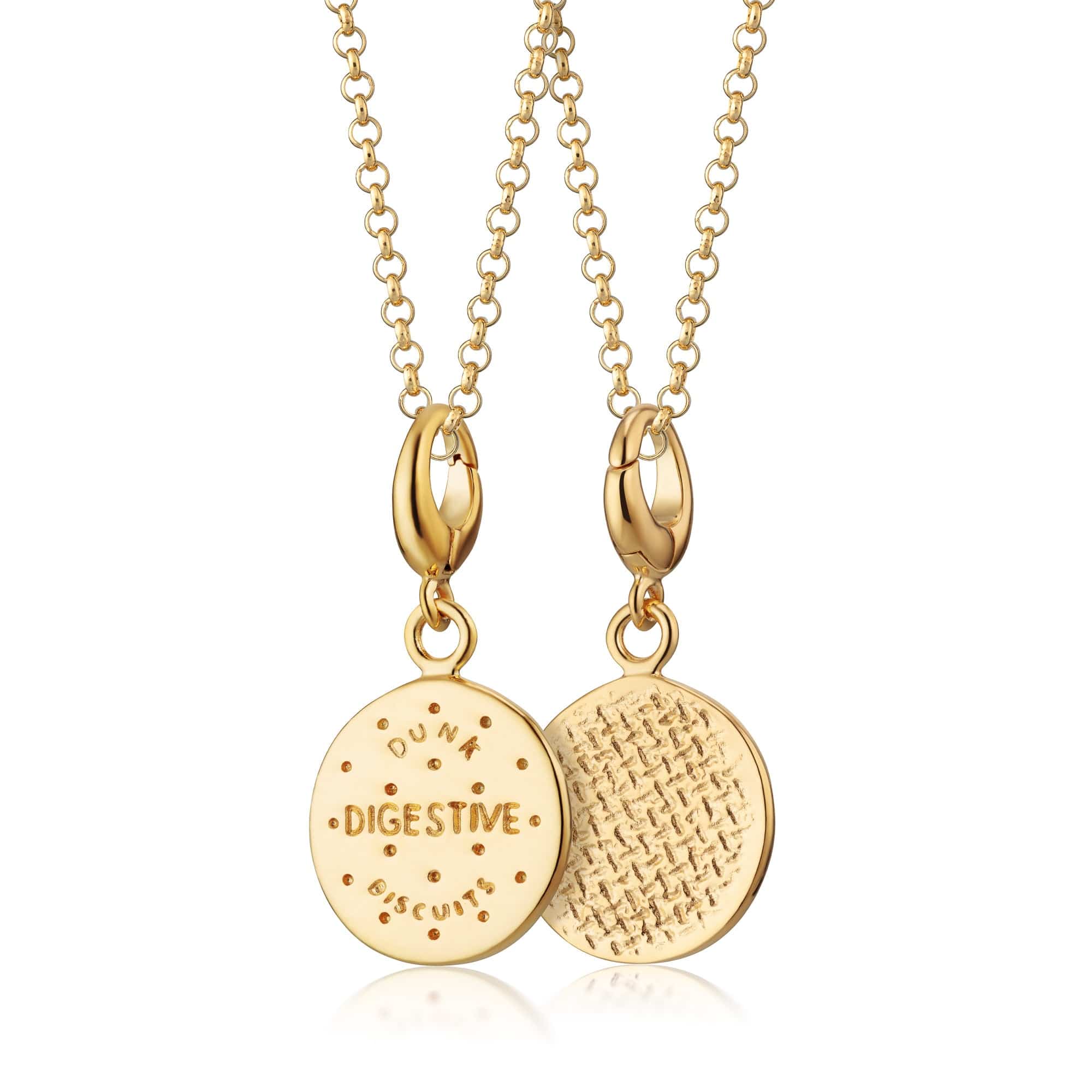 Gold Digestive Biscuit Charm Necklace | Shop Nory