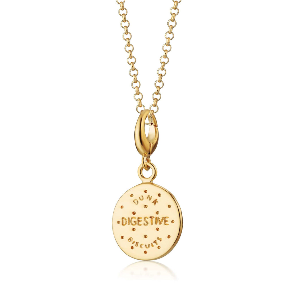 Gold Digestive Biscuit Charm Necklace | Shop Nory