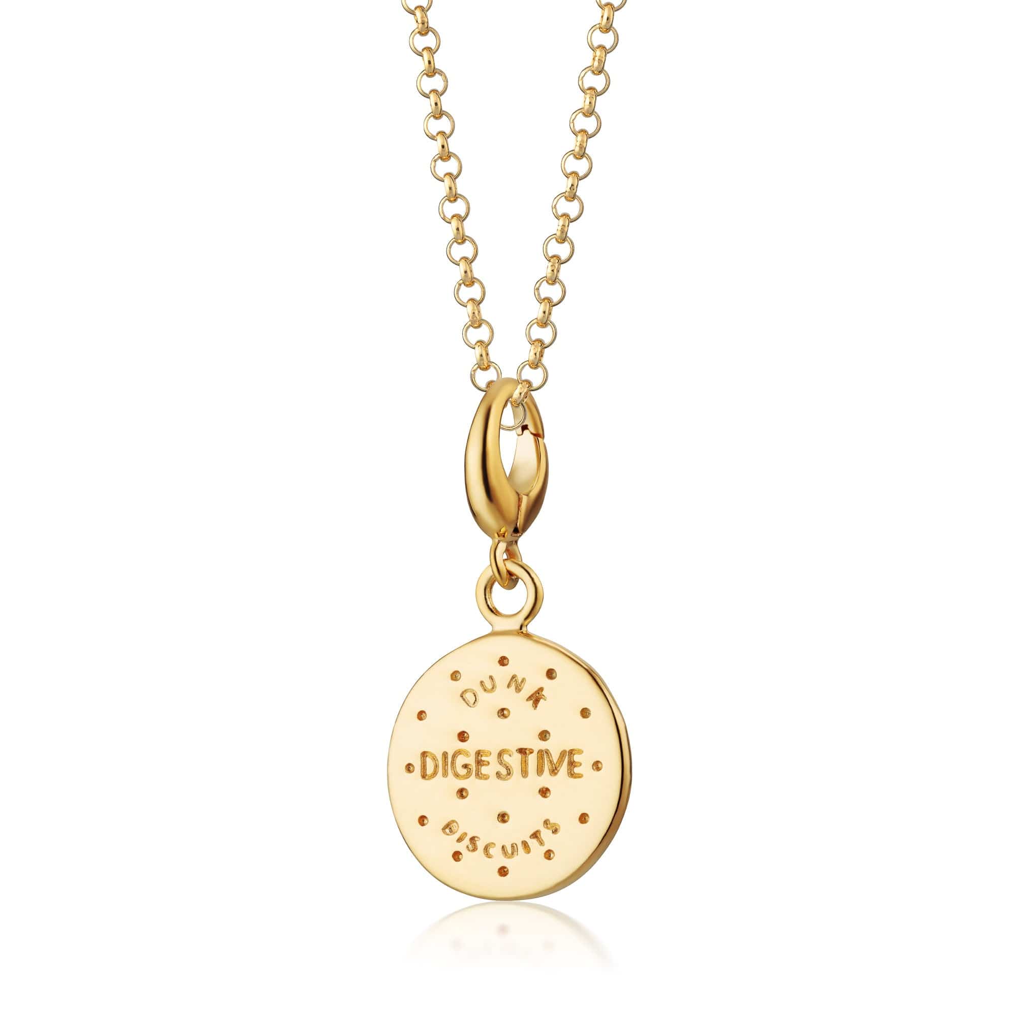 Gold Digestive Biscuit Charm Necklace | Shop Nory