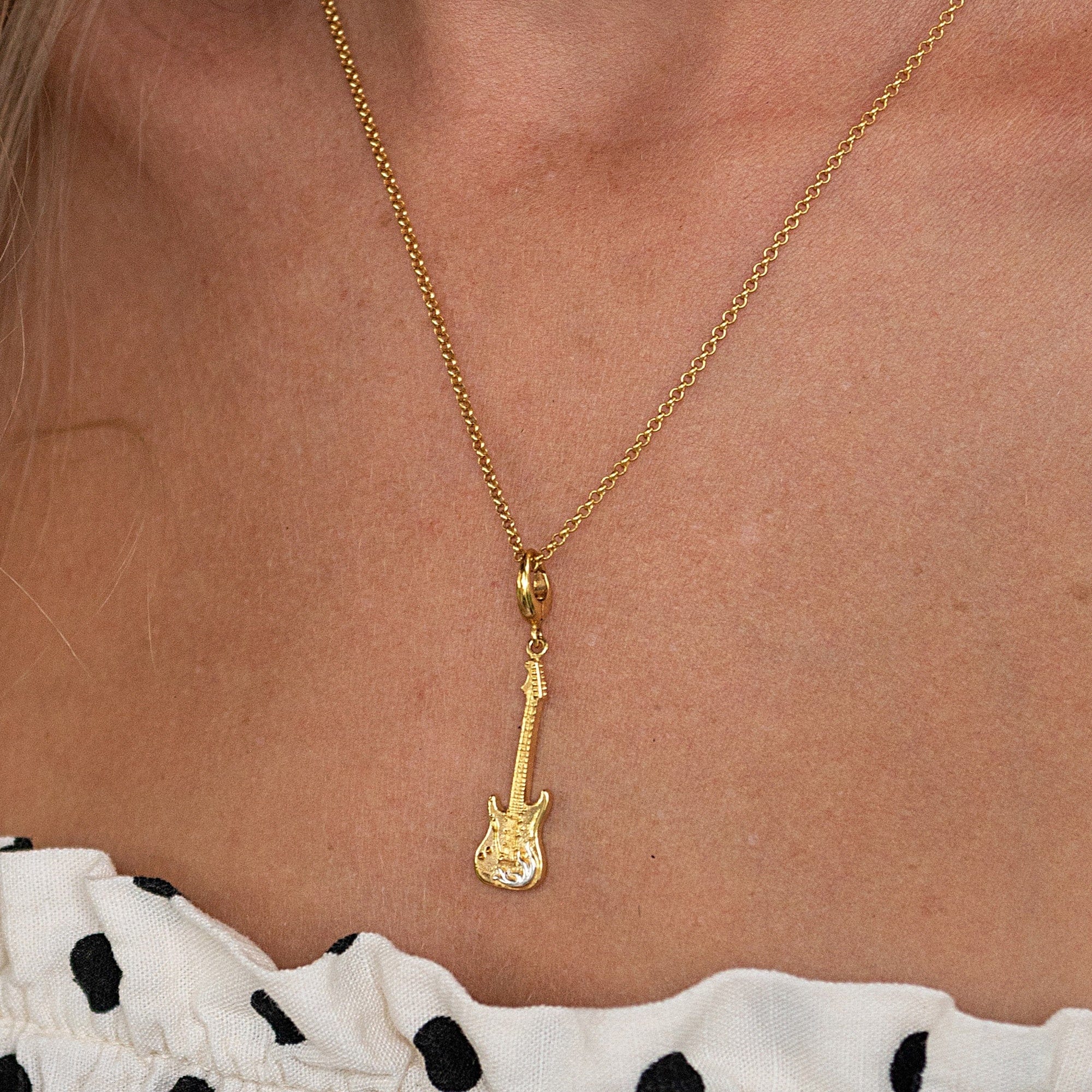 Gold E-Gitarre Charm Halskette | Shop Nory