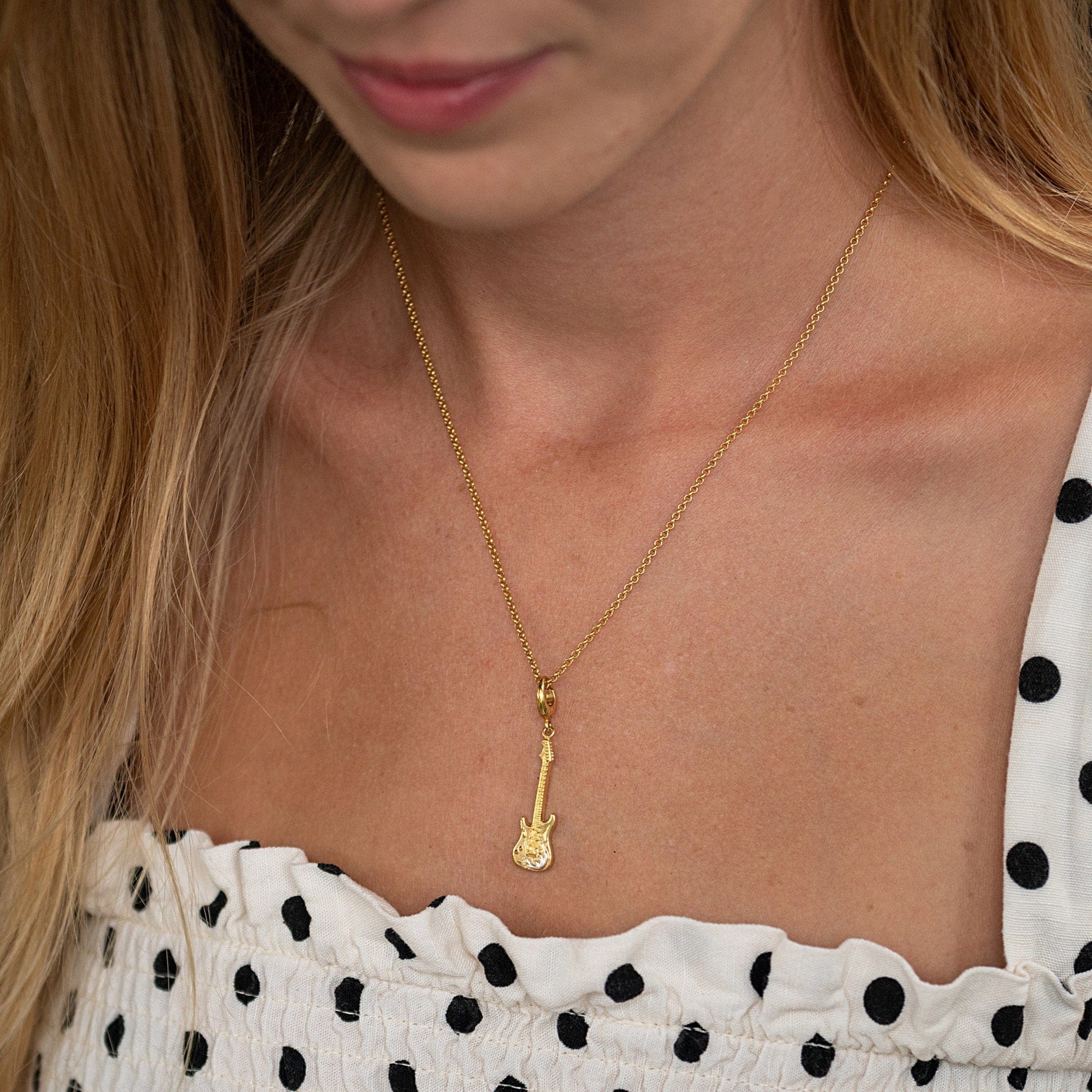 Gold E-Gitarre Charm Halskette | Shop Nory