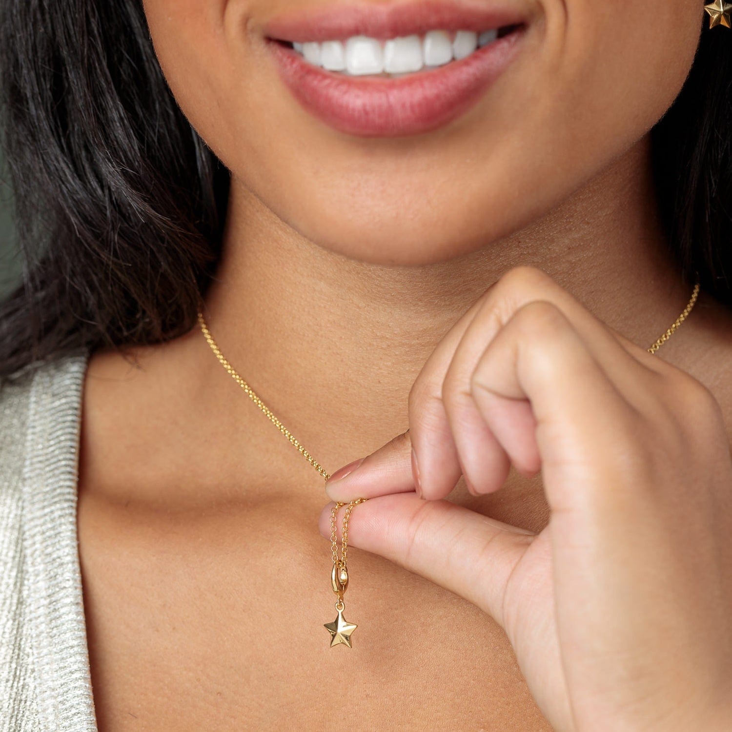 Gold Facettierter Stern Charm Halskette | Shop Nory