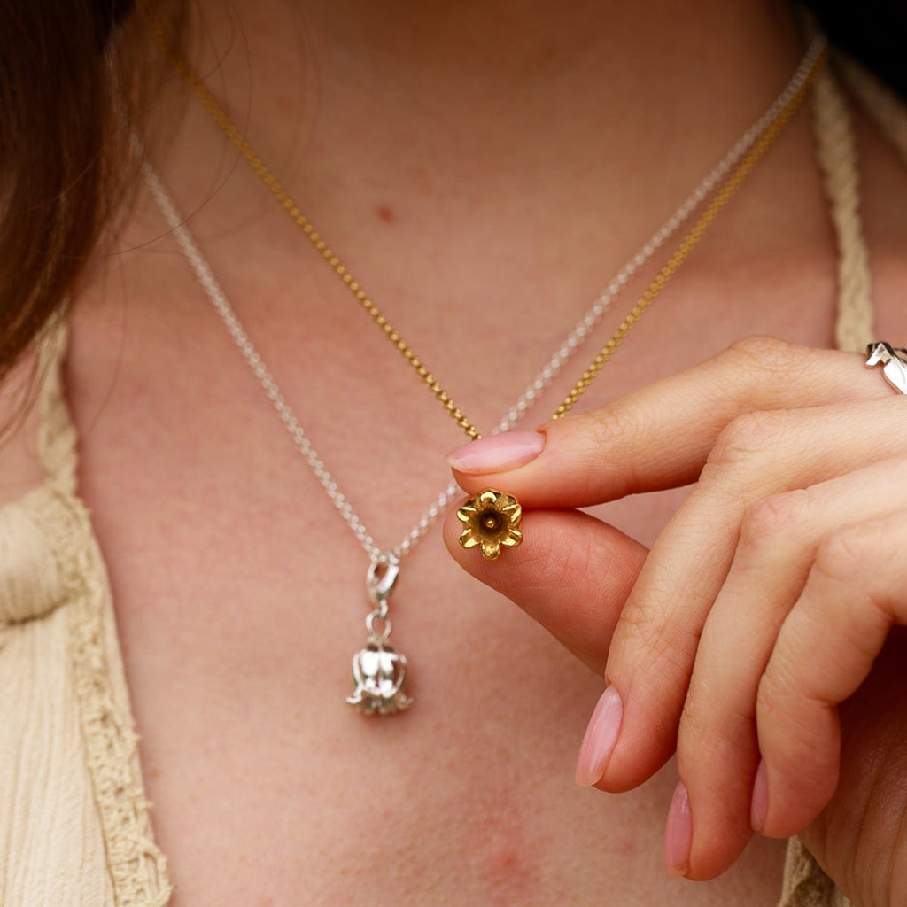 Silber Lilie des Tals Blumen Charm Halskette | Shop Nory