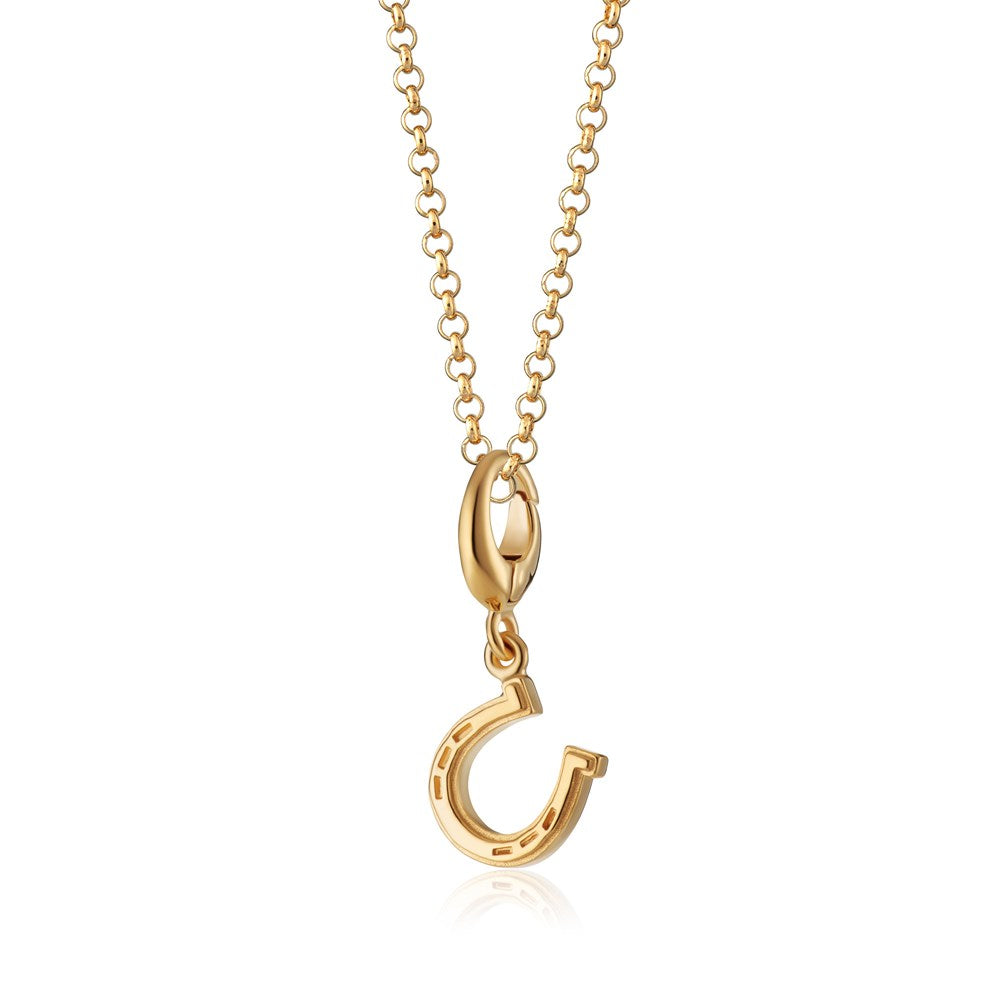 Gold Glücks-Hufeisen Charm Halskette | Shop Nory