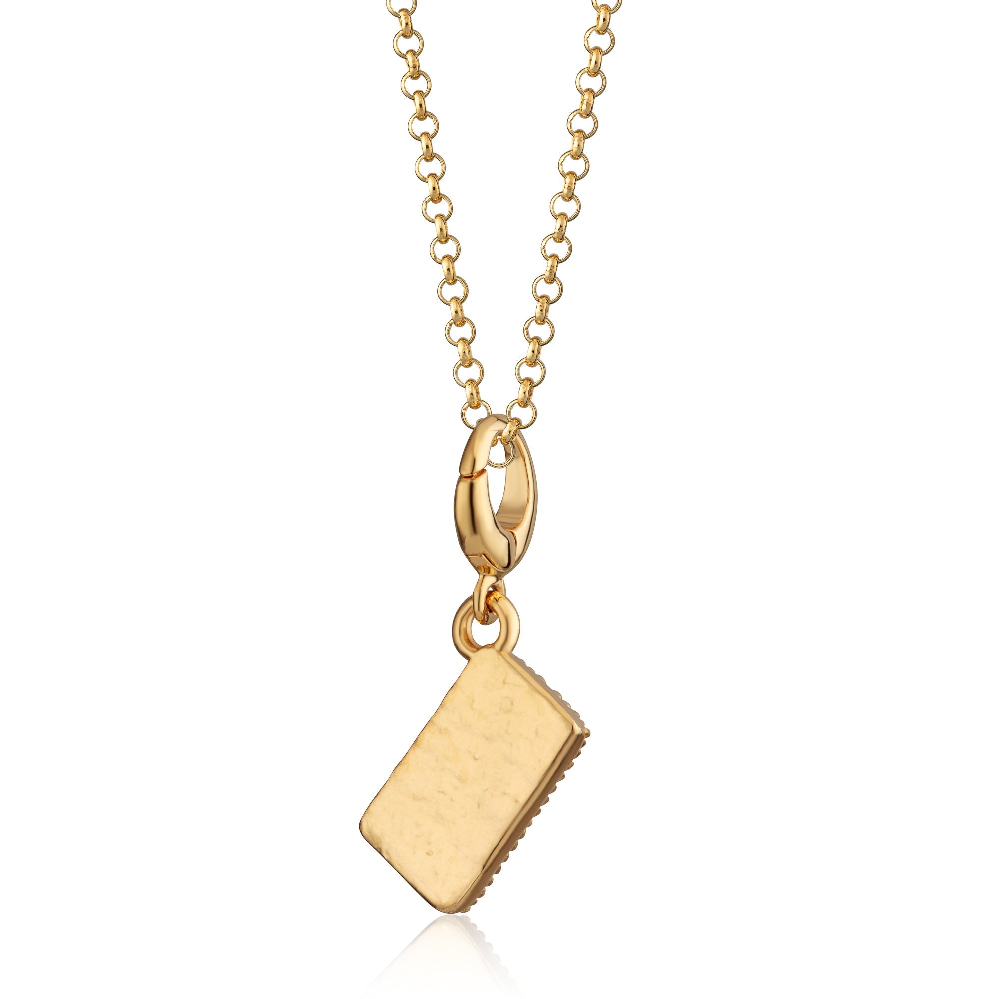 Gold Malted Milk Biscuit Charm Halskette | Shop Nory