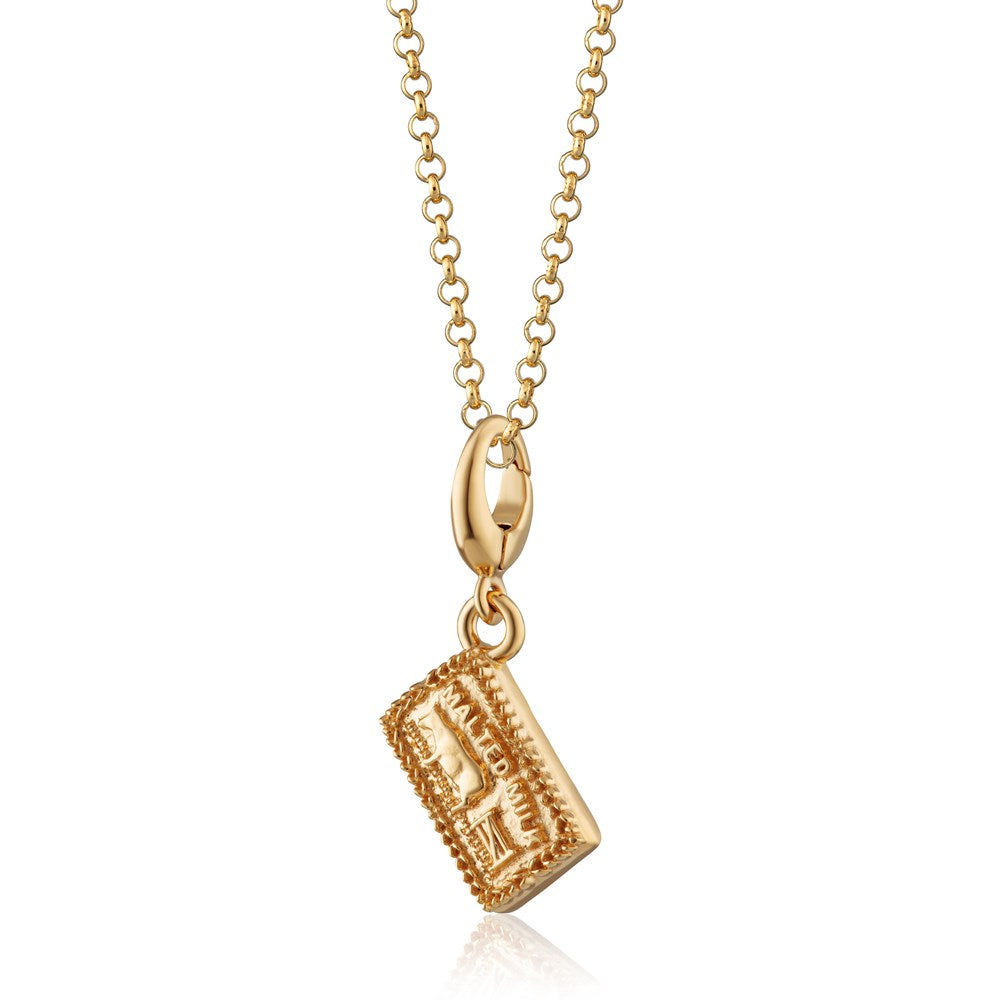 Gold Malted Milk Biscuit Charm Halskette | Shop Nory