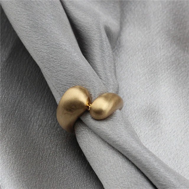 Gold Matte Quadrat Rund Interact Ring | Shop Nory
