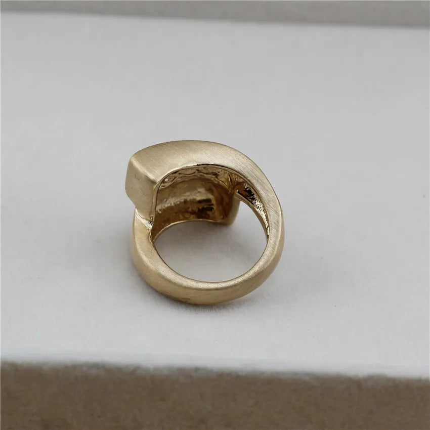 Gold Matte Quadrat Rund Interact Ring | Shop Nory