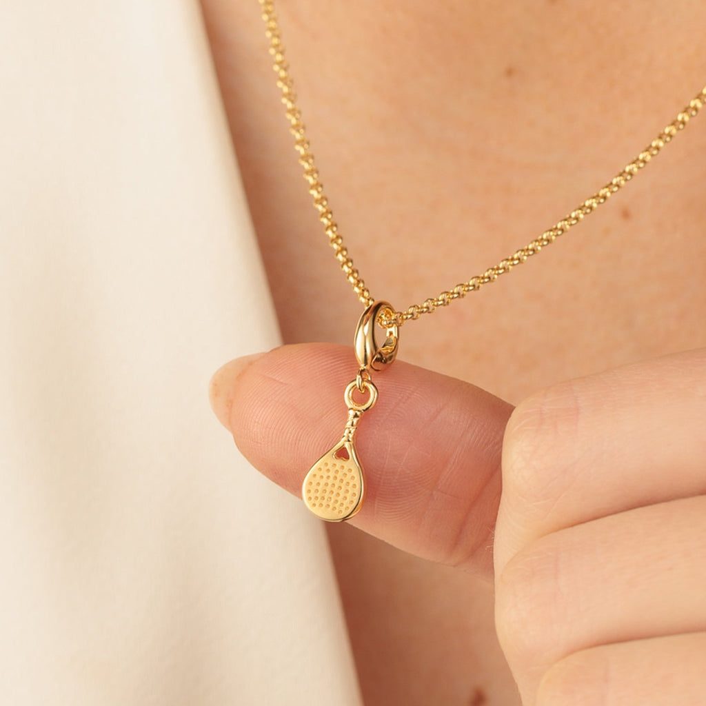 Gold Padel Schläger Charm Halskette | Shop Nory