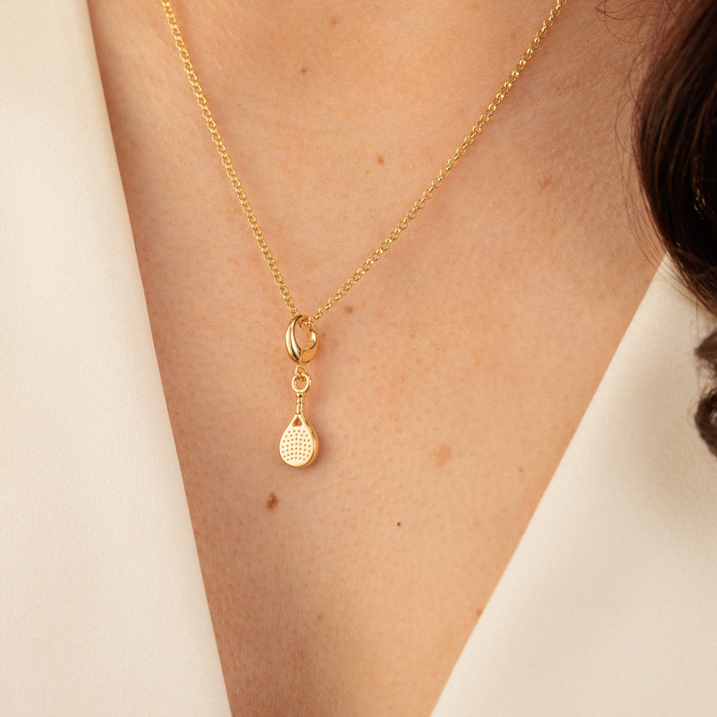 Gold Padel Schläger Charm Halskette | Shop Nory