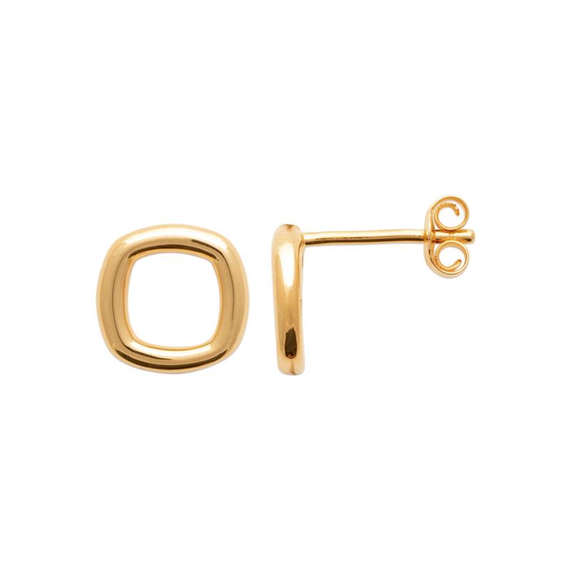 Vergoldete quadratische Ohrstecker – Minimalistische Eleganz mit moderner Note | Shop Nory