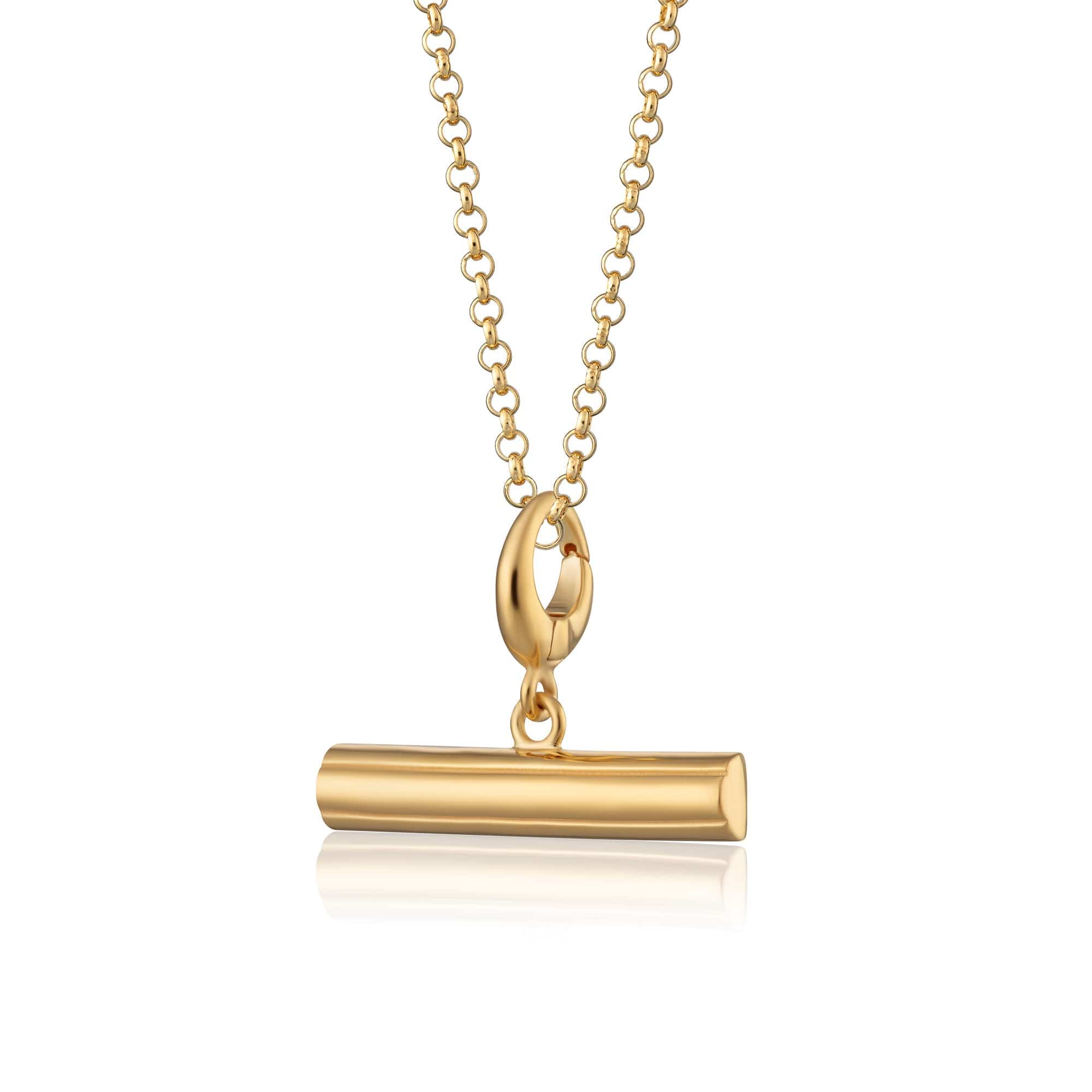 Gold T Bar Charm Halskette | Shop Nory