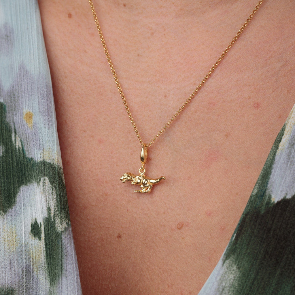 Gold T-Rex Dinosaur Charm Halskette | Shop Nory