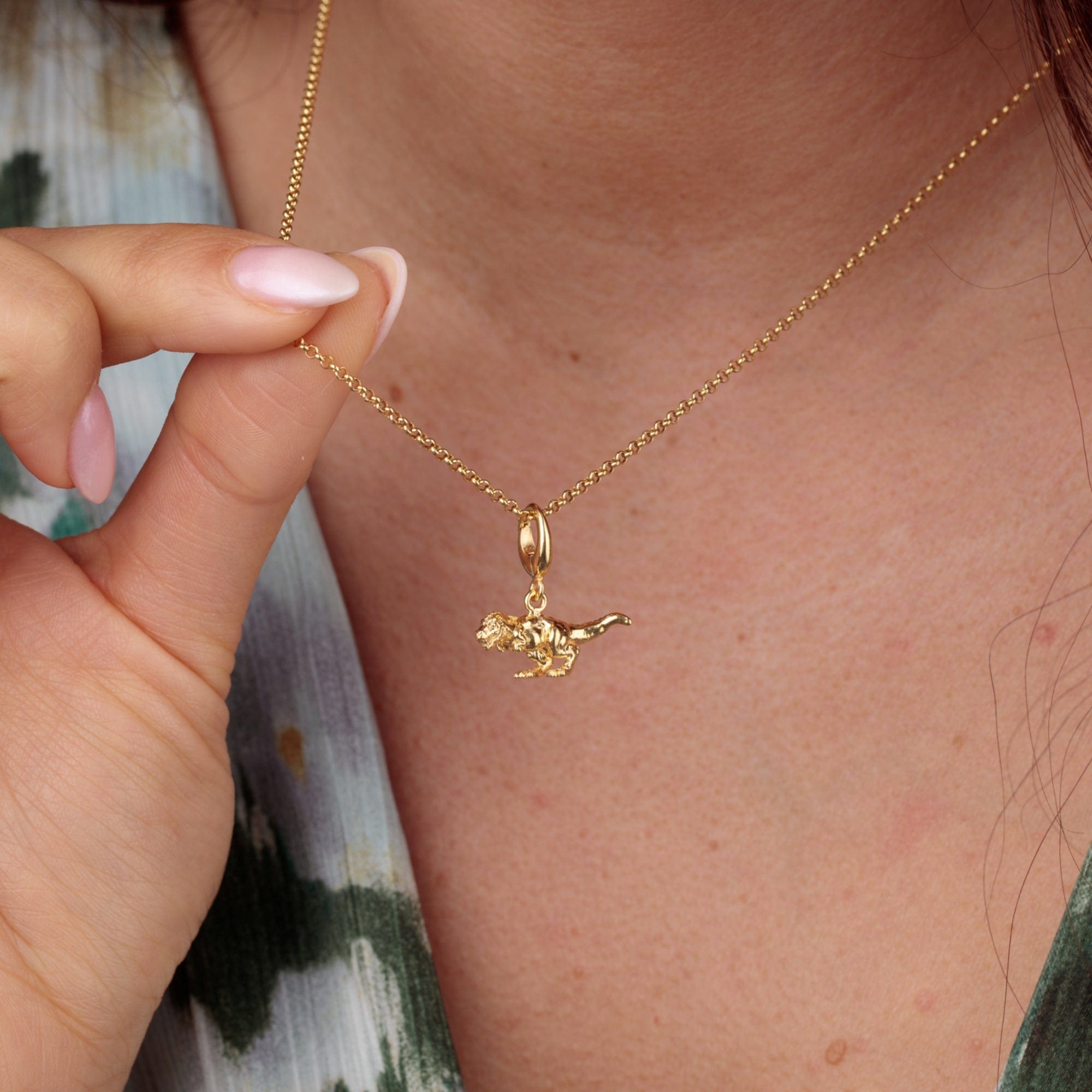 Gold T-Rex Dinosaur Charm Halskette | Shop Nory