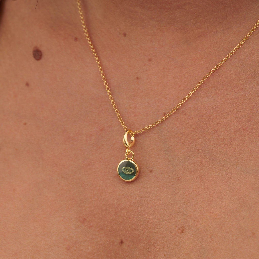 Gold Türkis Auge Harz Capture Charm Halskette | Shop Nory