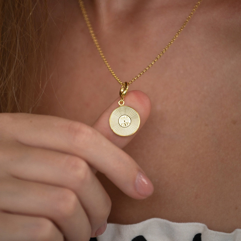 Gold Vinyl Record Charm Necklace | Shop Nory