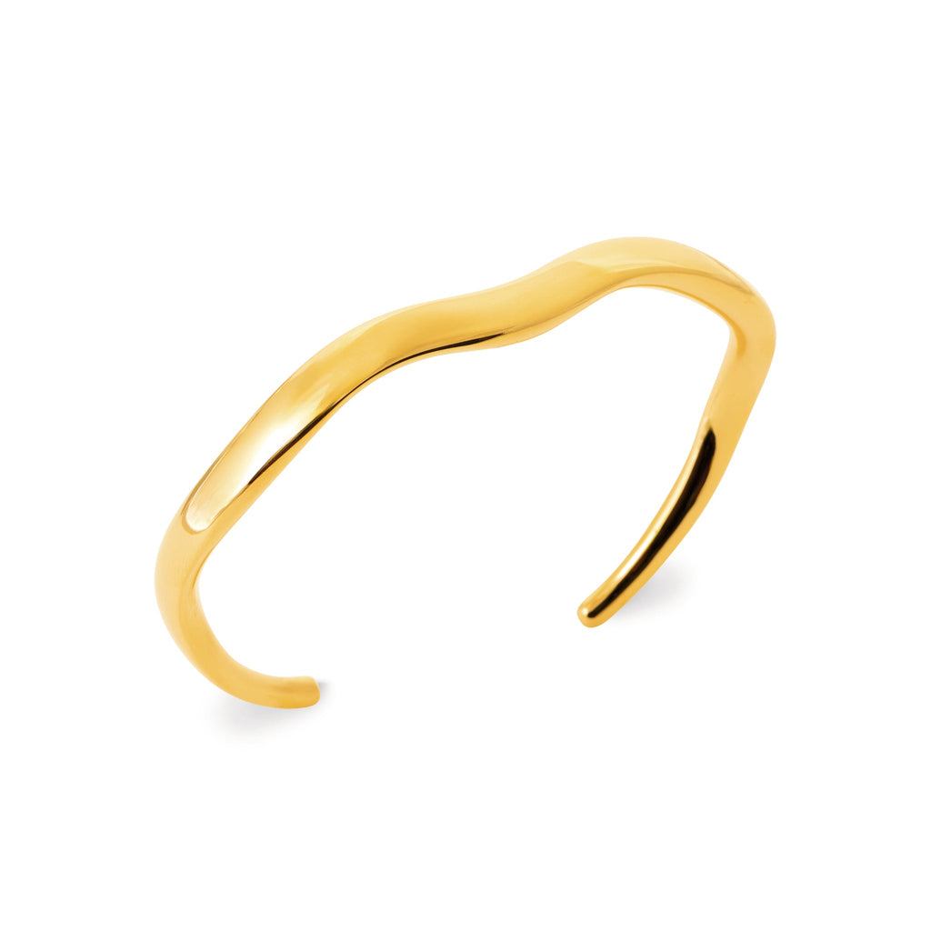 Well-shaped bangle made of gold-colored stainless steel – Adjustable & waterproof | Shop Nory