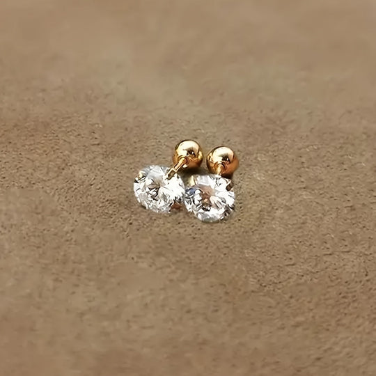 Stilvolle Zirkonia Ohrstecker aus Titanstahl - Lumen | Shop Nory