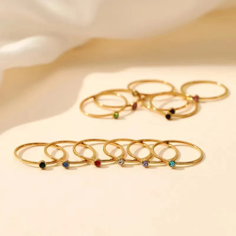 Einfacher Geburtssteinring | Shop Nory