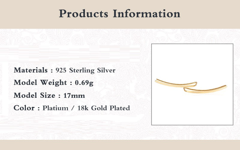 Glatte Linie | Sterling Silber Ohrringe für Frauen Glatte lange Linie | Shop Nory