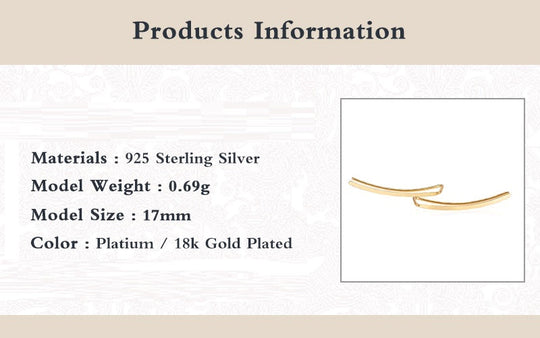 Glatte Linie | Sterling Silber Ohrringe für Frauen Glatte lange Linie | Shop Nory