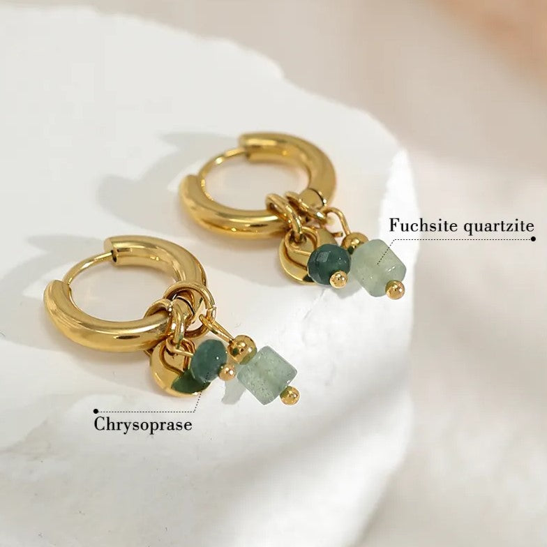 Naturstein-Gold-Creolen | Shop Nory