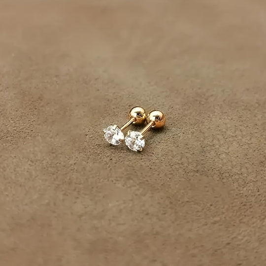 Stilvolle Zirkonia Ohrstecker aus Titanstahl - Lumen | Shop Nory