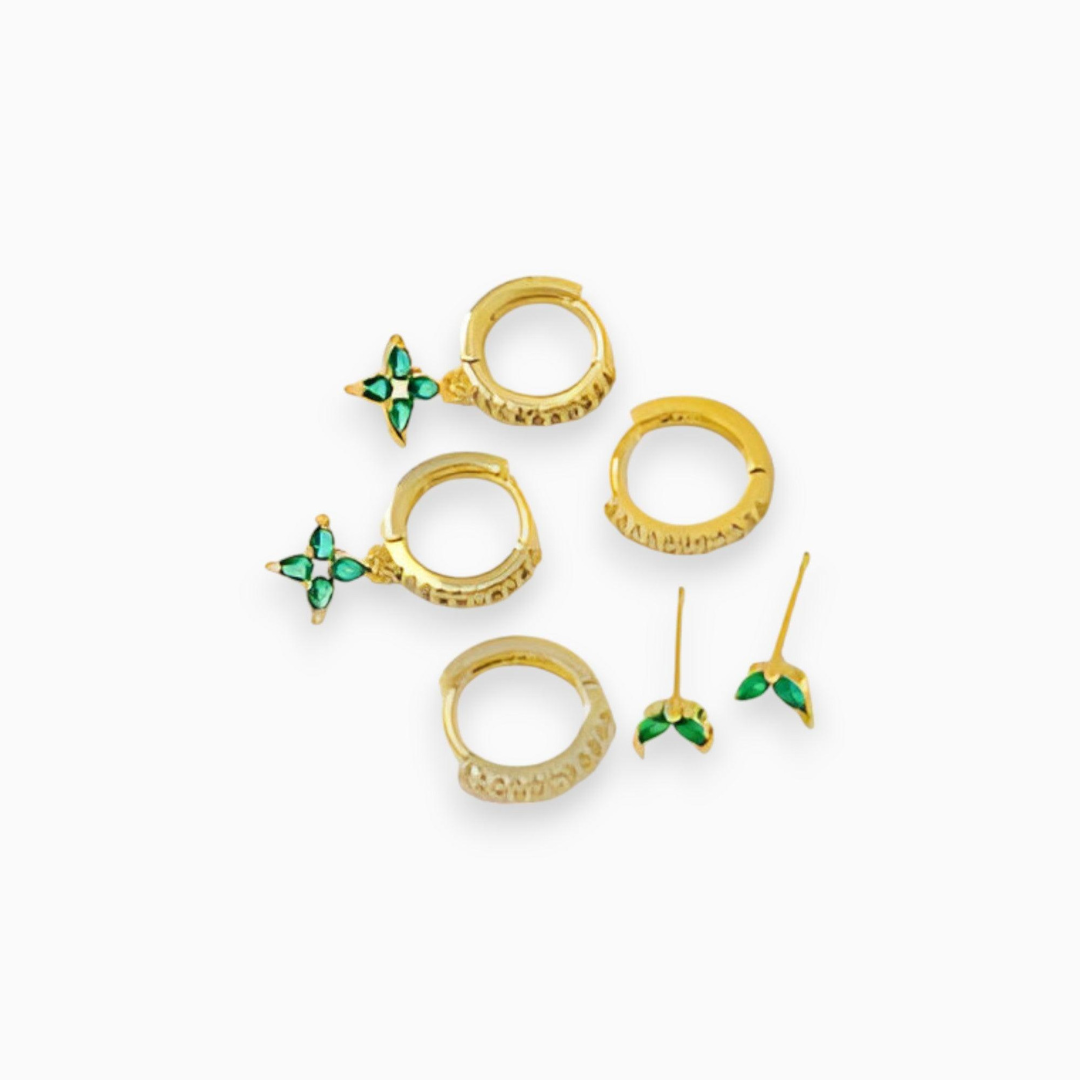 Goldvergoldete Ohrring-Set - Sophie | Shop Nory