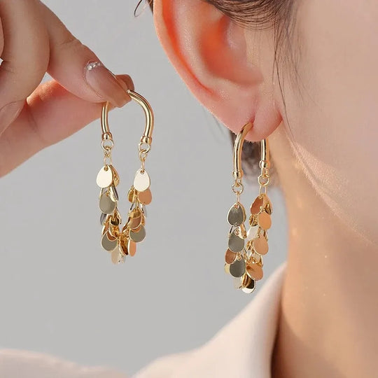 Lange Pailletten Quasten-Ohrringe | Shop Nory