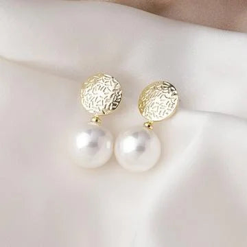 Perlenohrringe mit 18K vergoldetem Kupfer – Celeste | Shop Nory