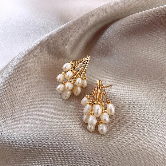18K Vergoldete Silber-Ohrringe mit Perlenquaste – Noelle | Shop Nory