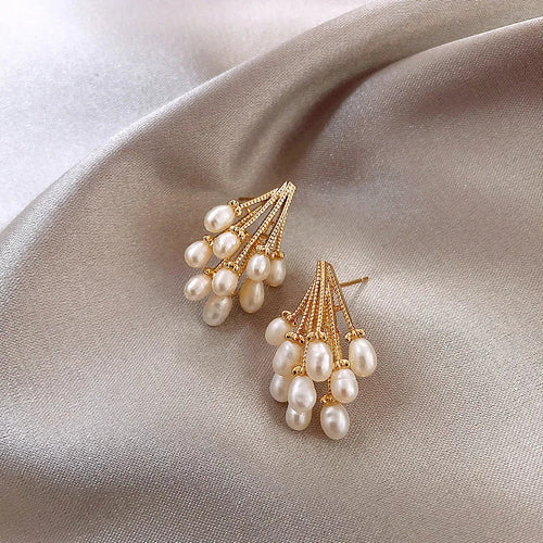 18K Vergoldete Silber-Ohrringe mit Perlenquaste – Noelle | Shop Nory