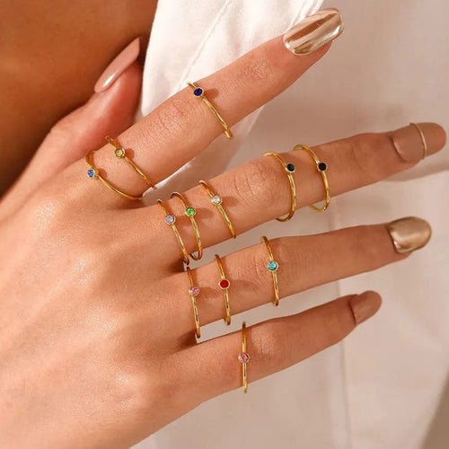 Einfacher Geburtssteinring | Shop Nory