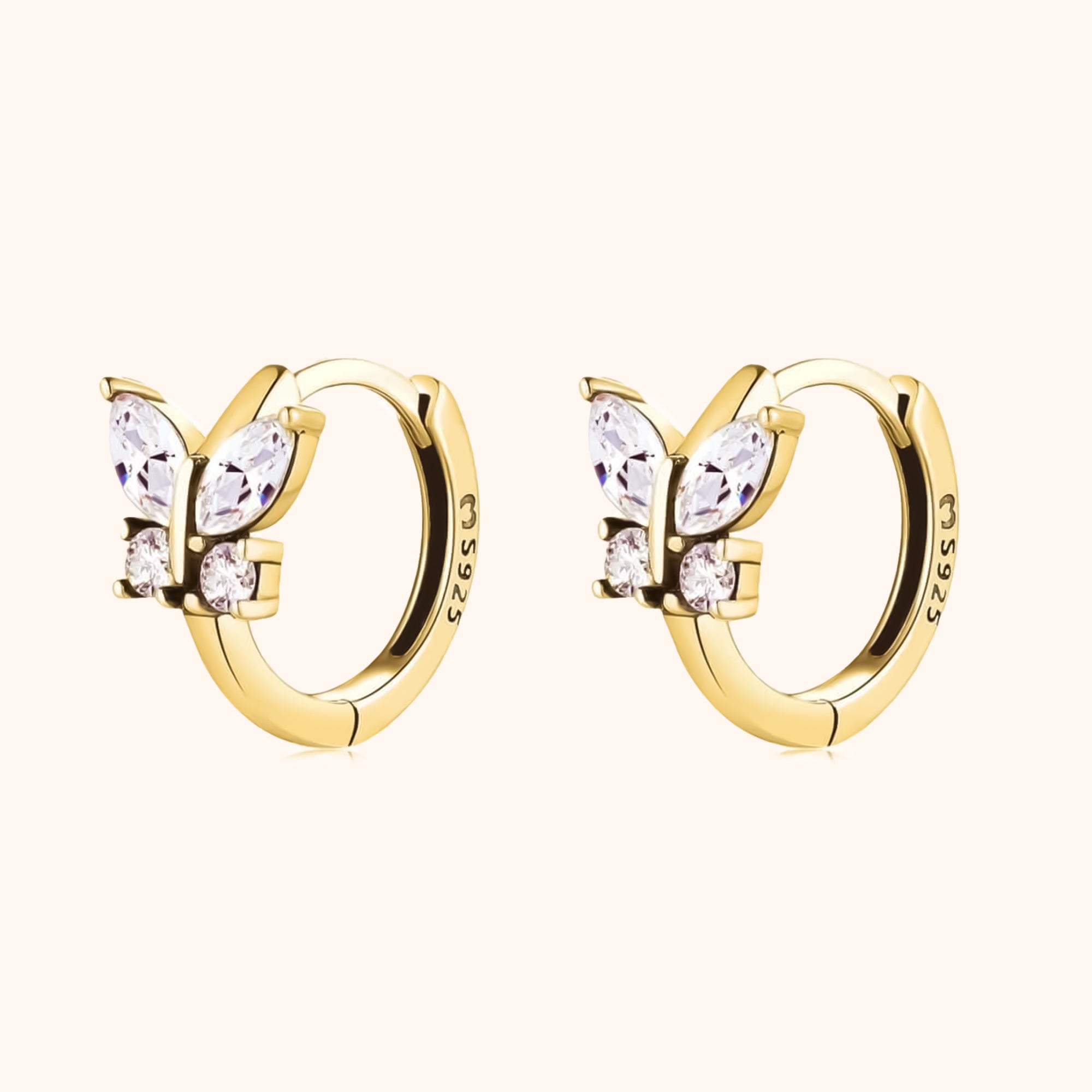 Kristall-Schmetterling-Ohrringe - Auryn | Shop Nory