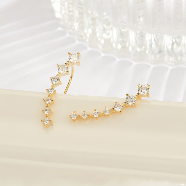 Glamour | Glänzender Zirkon 925 Sterling Silber Ohrring | Shop Nory