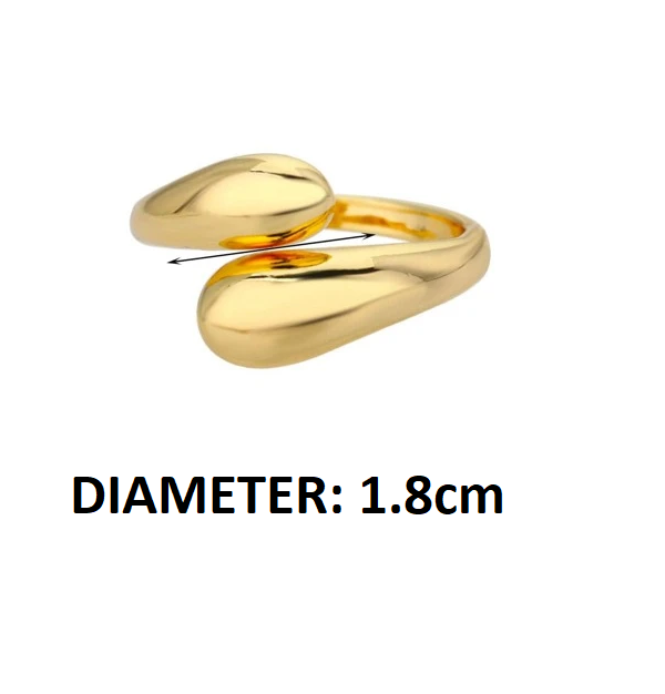 Offener Ring mit doppelten goldenen Perlen | Shop Nory