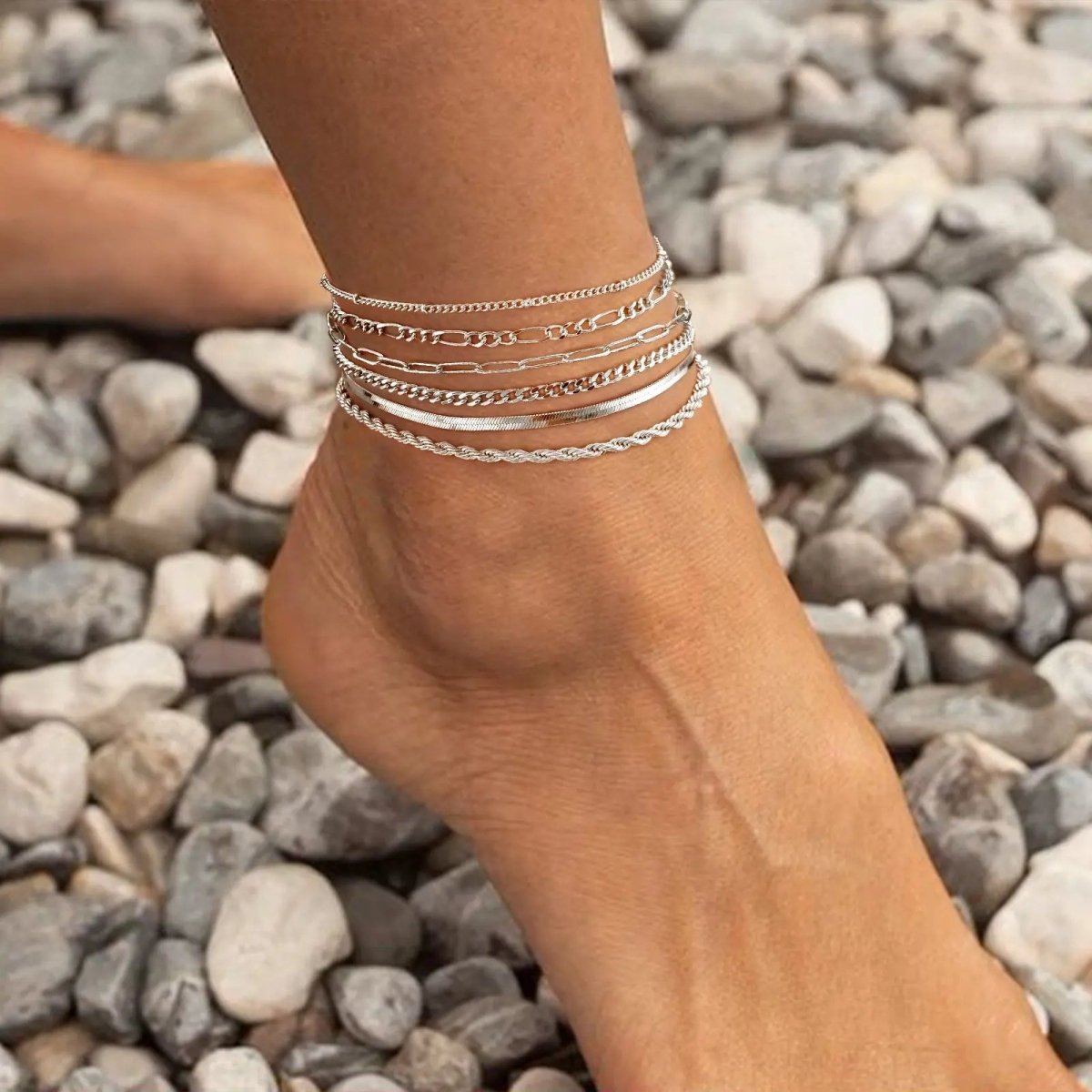 Gold/Silber Fußfesseln Sommer Strand | Shop Nory