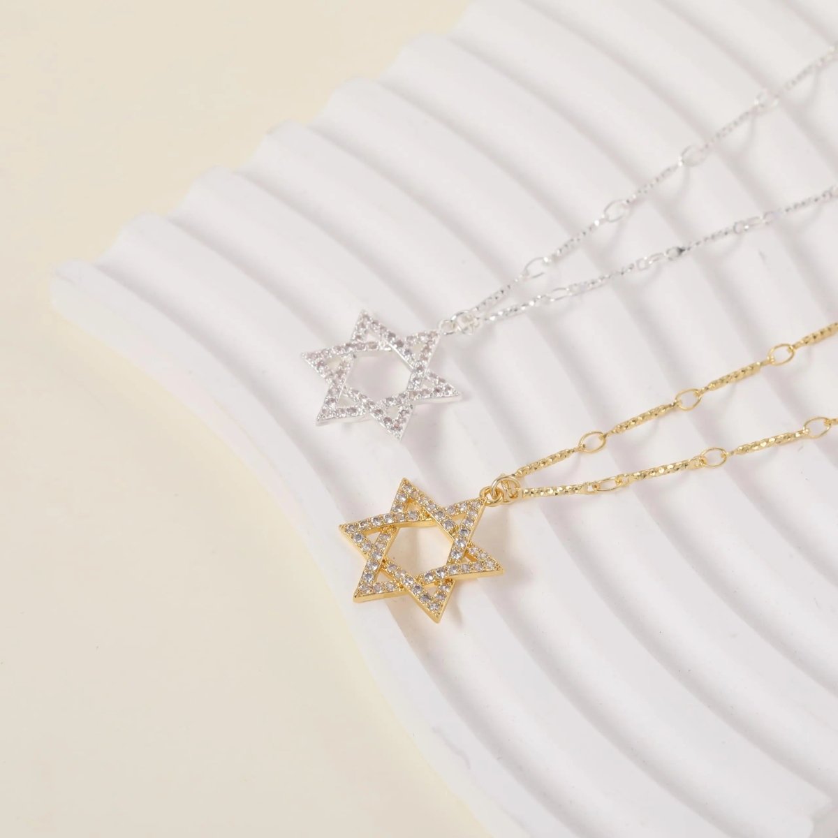 Gold/Silber Davidstern CZ Halsketten | Shop Nory