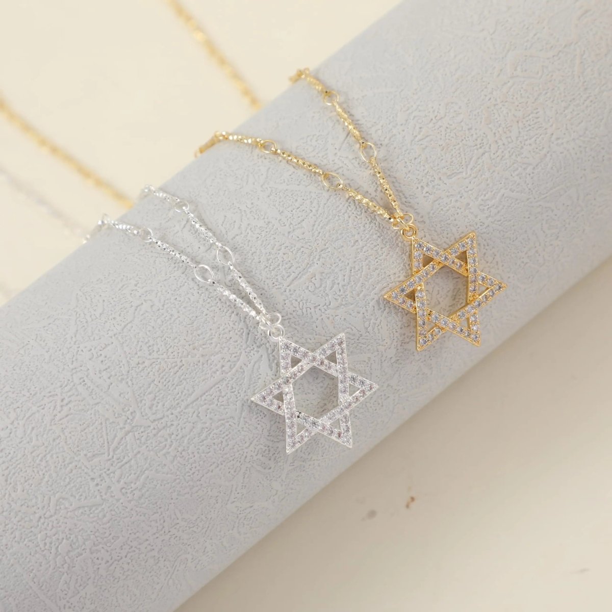 Gold/Silber Davidstern CZ Halsketten | Shop Nory