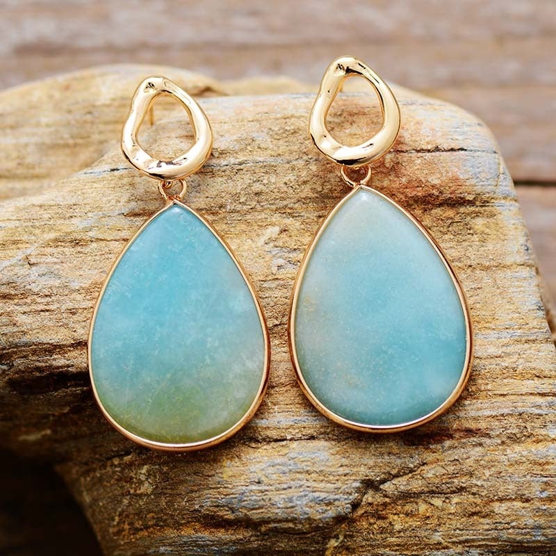 Tropische Amazonit Ohrringe - Amara | Shop Nory