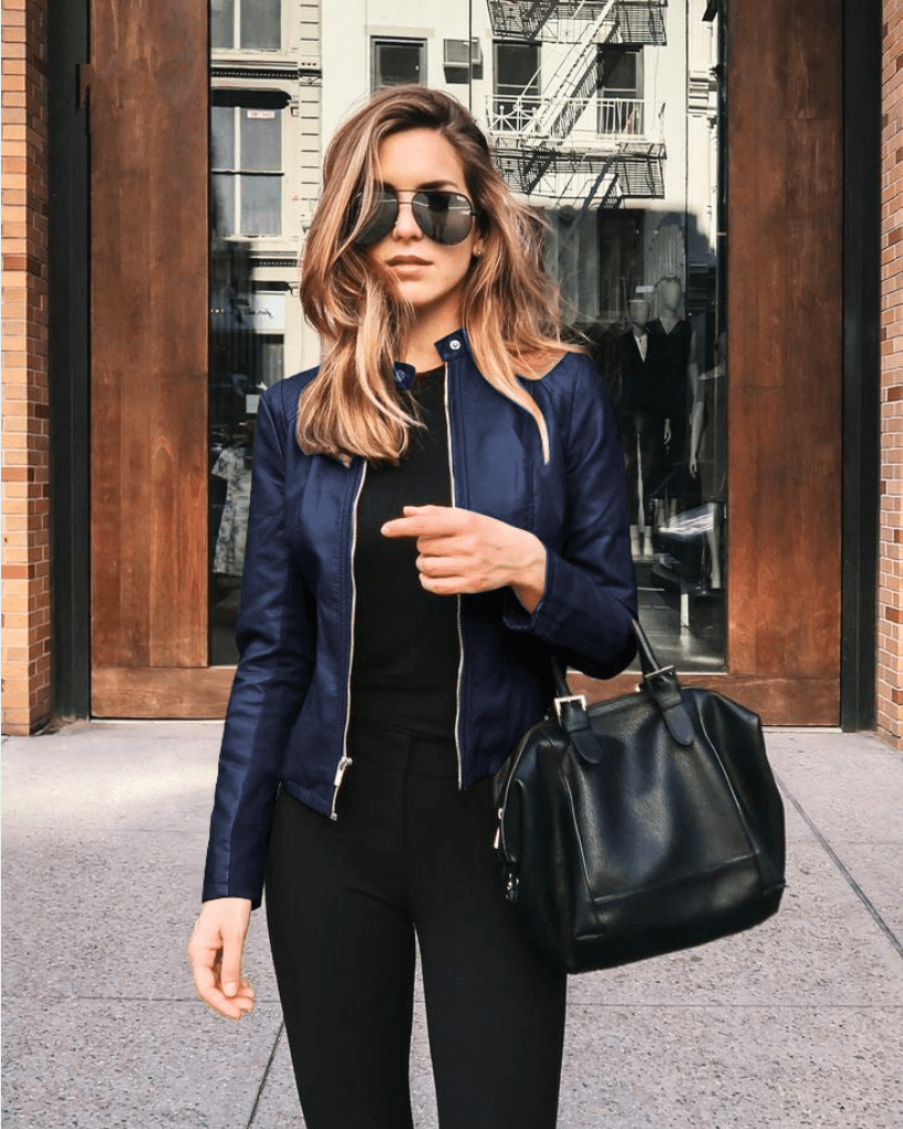 Jacke Damen Slim Fit Lederjacke Damen Perfekt für Den Herbst Trendy & Lässig